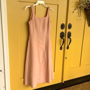 Blush pink linen dress